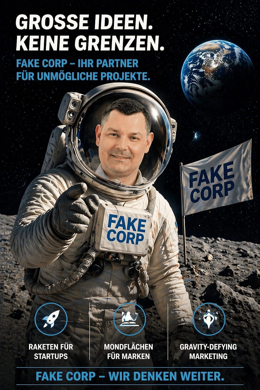 Von der KI-Fotobox erzeugtes Astronauten-Motiv